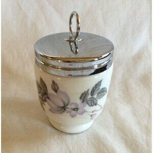 Royal Worcester 4.5" w/ Lid Egg Coddler Porcelain England June Garland Pattern